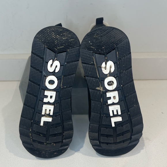 SOREL WHITNEY II white fur black WINTER BOOT waterproof toggle big girl sz 4 - Picture 5 of 15